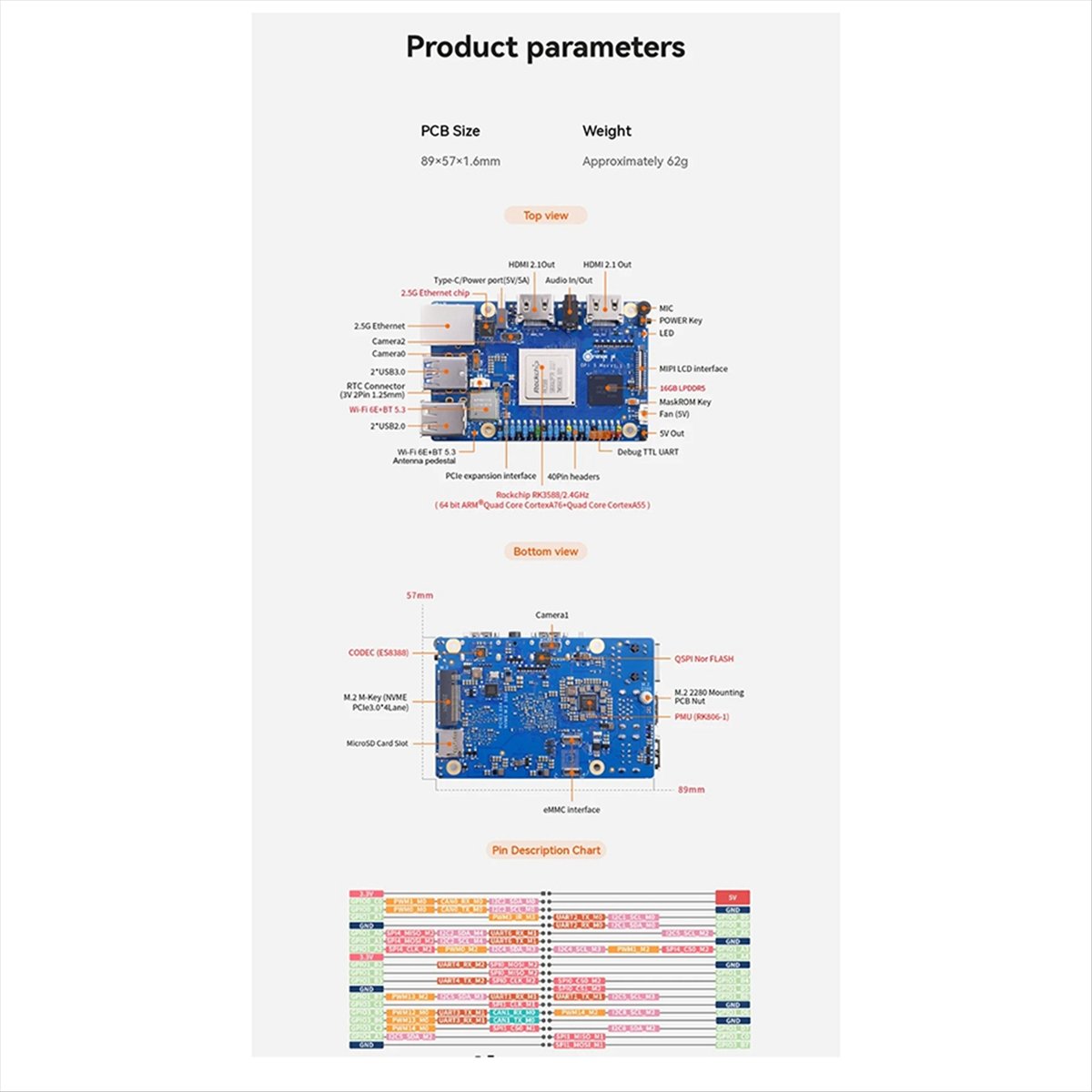 (ABGQ) Untuk Orange Pi 5 Max 1 - Orange Pi 5 Max Rk3588 ulasan dan harga